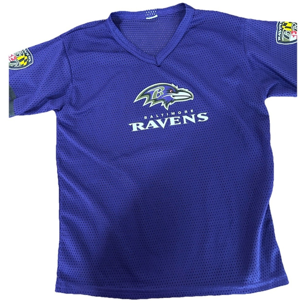 Baltimore Ravens Jersey Women's Or Youth Size LARGE NFL Purple & Black‎ Franklin
